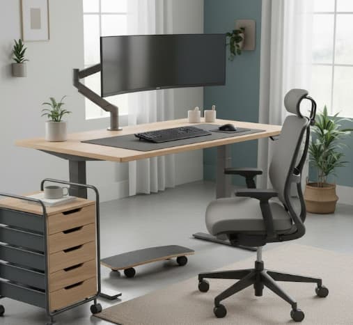 Como escolher móveis ergonômicos para home office e evitar dores no dia a dia