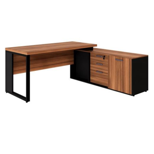 Mesa de Escritório Dinâmica com  Armário lateral Pé Quadro
